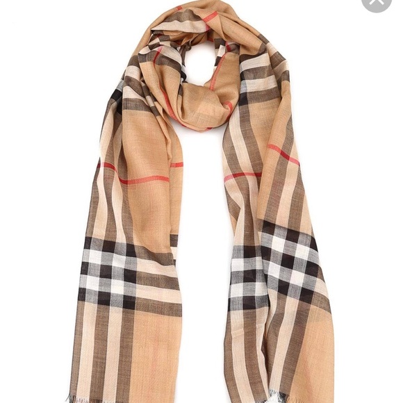 burberry giant check gauze scarf